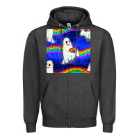 Pride Lgbtq Ghosts And Heart With Rainbow Seamless Zipper Hoodie | Teevron