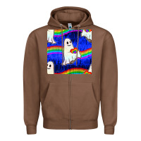 Chestnut Pride lgbtq ghosts and heart with rainbow seamless Zipper Hoodie - BundleAndBundleShop