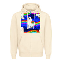 Sandshell Pride lgbtq ghosts and heart with rainbow seamless Zipper Hoodie - BundleAndBundleShop