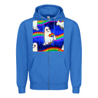 True Royal Pride lgbtq ghosts and heart with rainbow seamless Zipper Hoodie - BundleAndBundleShop