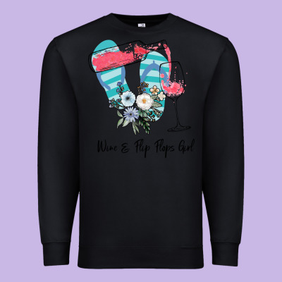 Wine Flip Flops Girl Premium Sweatshirt Designed By Bettercallsaul