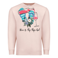 Pale Pink Wine Flip Flops Girl Premium Sweatshirt - Bettercallsaul