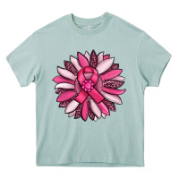 Arona breast awareness cancer pink sunflower Heavy Core Tee - RanaPortraitStore