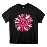 Black breast awareness cancer pink sunflower Heavy Core Tee - RanaPortraitStore
