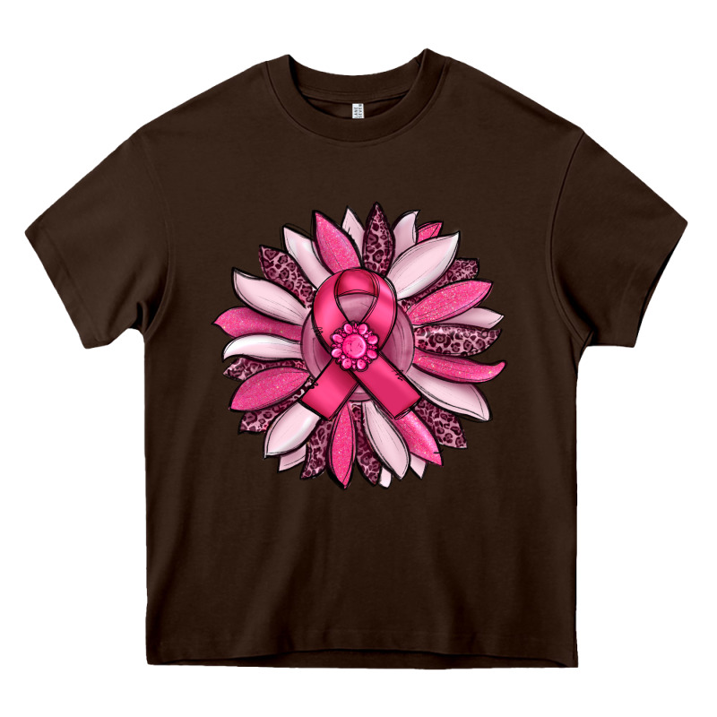 Breast Awareness Cancer Pink Sunflower Heavy Core Tee by RanaPortraitStore | Teevron