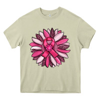Mossy breast awareness cancer pink sunflower Heavy Core Tee - RanaPortraitStore
