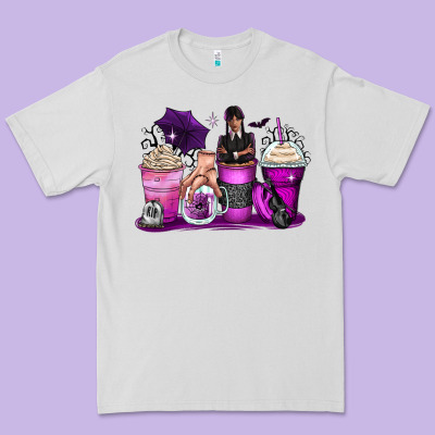 Wednesday Coffee Cups Premium Tee Designed By Zillion Design Studio