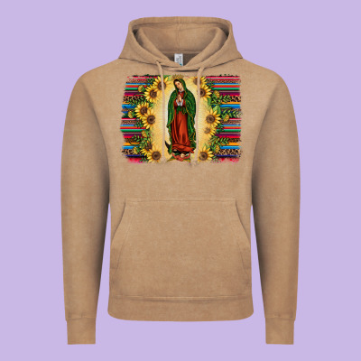 Serape Our Lady Of Guadalupe2 Vintage Hoodie Designed By Jahusdesignshop