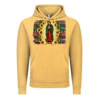 Vintage Mustard serape our lady of guadalupe2 Vintage Hoodie - JahusDesignShop