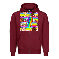 Burgundy Pride lgbtq hands with cowhide seamless pattern Zipper Hoodie - BundleAndBundleShop