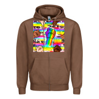 Chestnut Pride lgbtq hands with cowhide seamless pattern Zipper Hoodie - BundleAndBundleShop