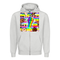 Dove Grey Pride lgbtq hands with cowhide seamless pattern Zipper Hoodie - BundleAndBundleShop