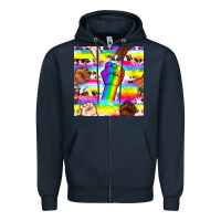 Navy Pride lgbtq hands with cowhide seamless pattern Zipper Hoodie - BundleAndBundleShop
