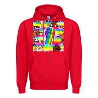 Red Pride lgbtq hands with cowhide seamless pattern Zipper Hoodie - BundleAndBundleShop