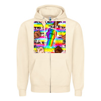Sandshell Pride lgbtq hands with cowhide seamless pattern Zipper Hoodie - BundleAndBundleShop