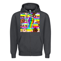 Smoke Pride lgbtq hands with cowhide seamless pattern Zipper Hoodie - BundleAndBundleShop