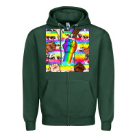 Sports Green Pride lgbtq hands with cowhide seamless pattern Zipper Hoodie - BundleAndBundleShop