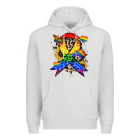 Dove Grey Pride ribbon Premium Hoodie - NancyCooperArtShop