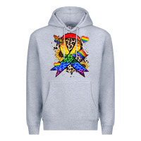 Heather Grey Pride ribbon Premium Hoodie - NancyCooperArtShop
