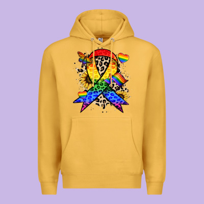 Pride Ribbon Premium Hoodie Designed By Nancycooperartshop