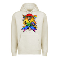 Oatmeal Heather Pride ribbon Premium Hoodie - NancyCooperArtShop