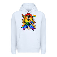 White Pride ribbon Premium Hoodie - NancyCooperArtShop