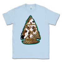 Dusty Blue cowhide leopard arrowhead Classic Tee - Jasminsmagicworld