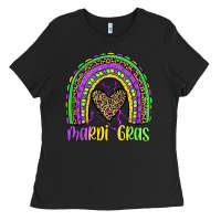 Black mardi gras rainbow Ladies Tee - JahusDesignShop