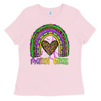 Bubblegum Pink mardi gras rainbow Ladies Tee - JahusDesignShop