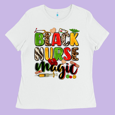 Black Nurse Magic Ladies Tee Designed By Zillion Design Studio