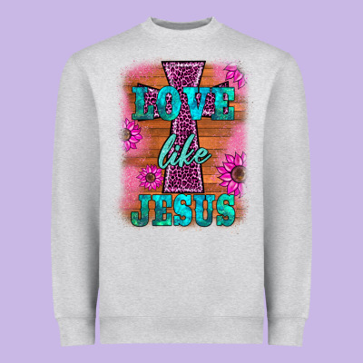Love Like Jesus Heavyweight Sweatshirt Designed By Barkaloodesign