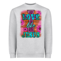 Heather Grey love like jesus Heavyweight Sweatshirt - BarkalooDesign