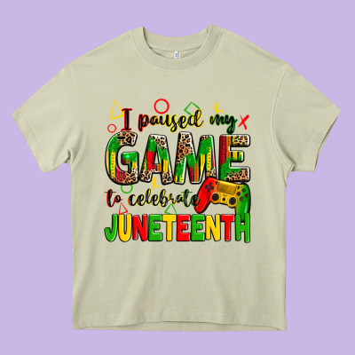 I Paused My Game To Celebrate Juneteenth Heavy Core Tee Designed By Zillion Design Studio