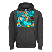 Charcoal Heather Pride lgbtq hands with flag seamless pattern Zipper Hoodie - BundleAndBundleShop
