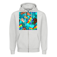 Dove Grey Pride lgbtq hands with flag seamless pattern Zipper Hoodie - BundleAndBundleShop