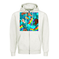 Oatmeal Heather Pride lgbtq hands with flag seamless pattern Zipper Hoodie - BundleAndBundleShop