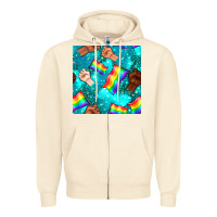 Sandshell Pride lgbtq hands with flag seamless pattern Zipper Hoodie - BundleAndBundleShop
