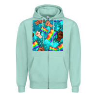 Seafoam Pride lgbtq hands with flag seamless pattern Zipper Hoodie - BundleAndBundleShop