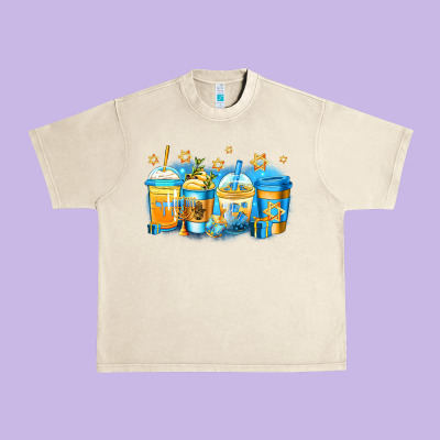 Hanukkah Coffee Urban Heavy Tee Designed By Jasminsmagicworld