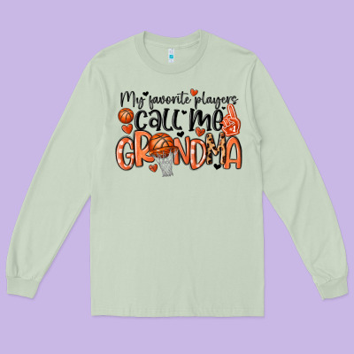 My Favorite Players Call Me Grandma Long Sleeve Tee Designed By Maliassmallbusiness