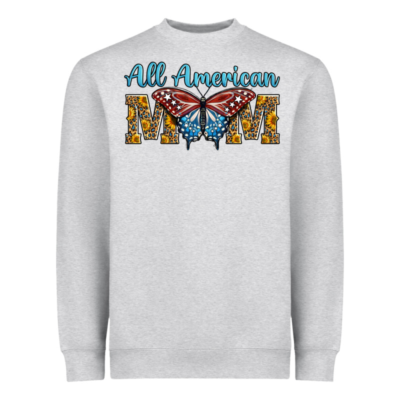 All American Mom American Flag Butterfly Heavyweight Sweatshirt by LillyAllenDesigns | Teevron