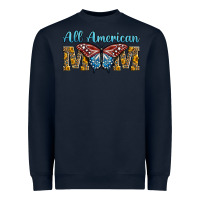 Navy all american mom american flag butterfly Heavyweight Sweatshirt - LillyAllenDesigns