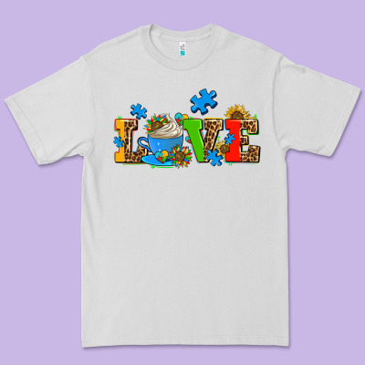 Autism Coffee Cup With Sunflower Premium Tee Designed By Adodesignshop