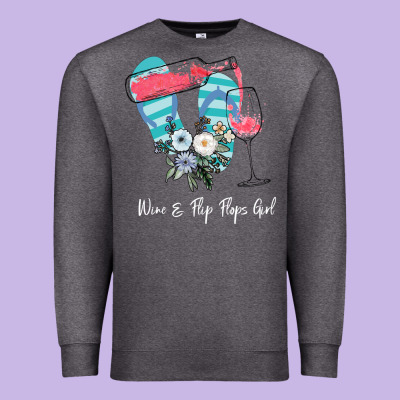 Wine Flip Flops Girl Premium Sweatshirt Designed By Bettercallsaul