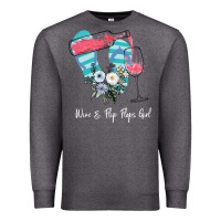 Charcoal Heather Wine Flip Flops Girl Premium Sweatshirt - Bettercallsaul