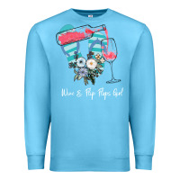 Ocean Blue Wine Flip Flops Girl Premium Sweatshirt - Bettercallsaul