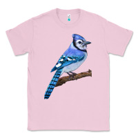 Bubblegum Pink Blue Jay Bird Classic Tee - LillyAllenDesigns