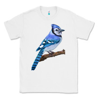 White Blue Jay Bird Classic Tee - LillyAllenDesigns