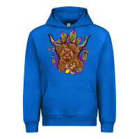 Cobalt mardi gras cow Urban Hoodie - OliviaCreatesArt