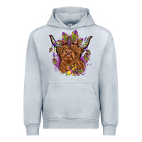 Heather Grey mardi gras cow Urban Hoodie - OliviaCreatesArt